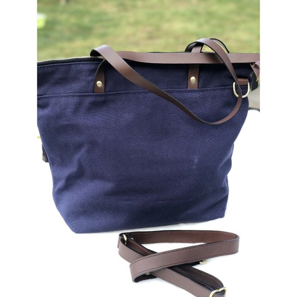 R.Riveter Military Spouse Designed and Crafted Mixed Media Tote- Ada Navy - Picture 3 of 6